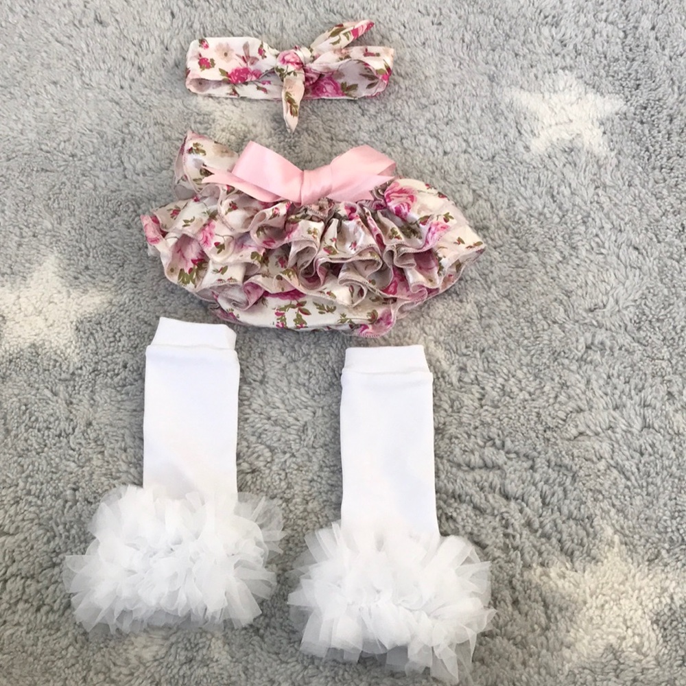 silk headband diaper cover and leg warmers
